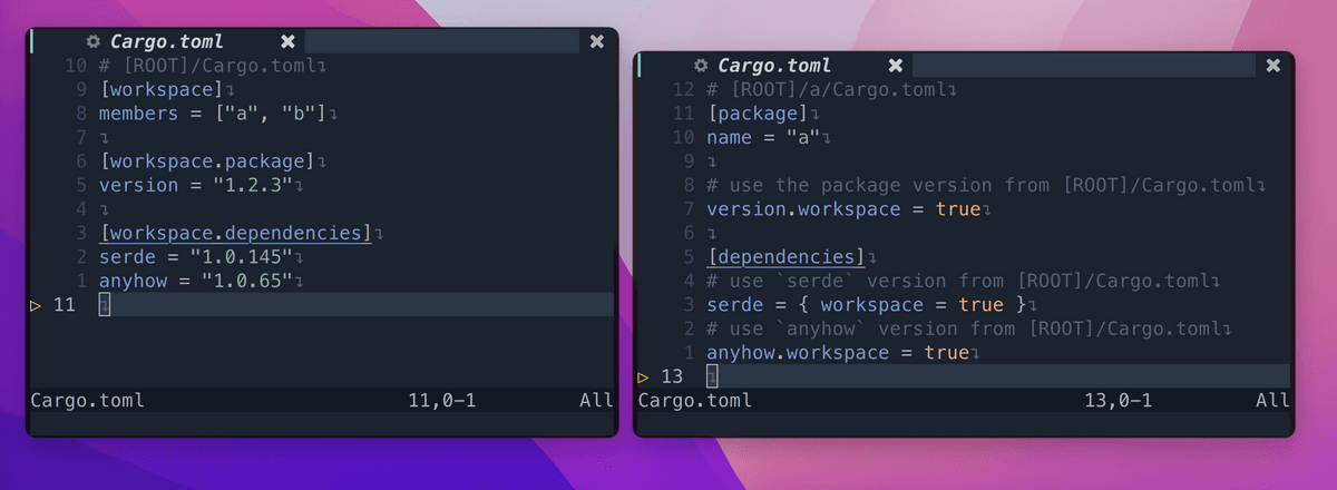 Cargo workspace inheritance